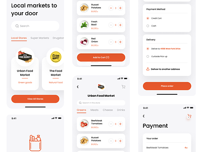 Groceries Delivery App app clean design digital interaction layout mockup product design ui