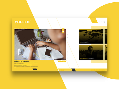 yHello: a minimalist agency website art bold color design grid layout minimalist ui ux website