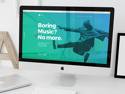 Spotify Landing Web | Excercise app color design desktop gradient landing mockup music page sound spotify web