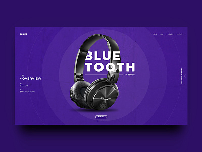 Philips headset | Landing page mockup bold color design interface landing mockup philips product typography ui website