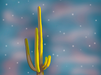 Cactus in the Blue cactus illustraion procreate