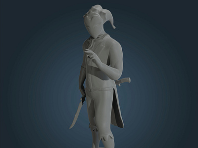 3D Print Ready Model : Inspired From Joker 3d modeling 3d print ready modeling 3dillustrations 3dmodeilng 3dmodeling 3dprinting b3d blender 3d blender sculpt blendermodeling character topology sculpt character zbrushsculpt