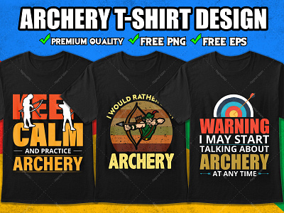 Archery T-Shirt Design Bundle archery archery vector custom t shirt design idea lettering design print design print on demand t shirt design idea tshirtdesign typography typography design uiux vintage design