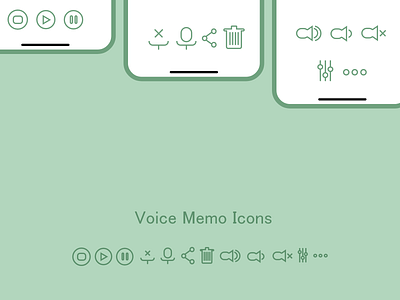 Voice Memo Icons design logo minimal typography web