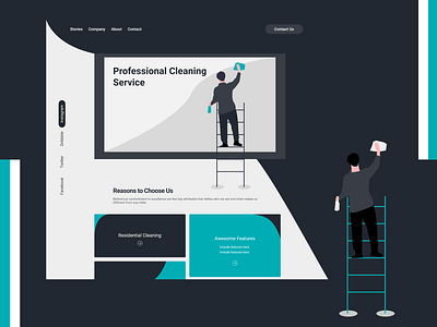 Professional Cleaning Services - Web Shot adobexd branding illustration minimalist ui design ux vector