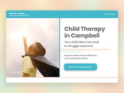 Child therapy unbounce landing page