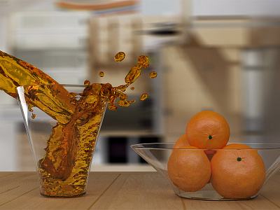 Commercial style oranges 3d blender fluid simulation oranges