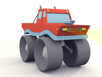 Low Poly Monster Truck - Colors! 3d blender car geometric isometric low low poly monster poly truck vehicle