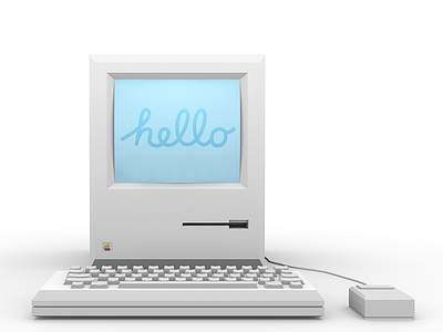 Apple Macintosh 3d apple blender computer flat mac macintosh