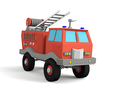 Firetruck 3d blender fire firetruck geometric lowpoly truck