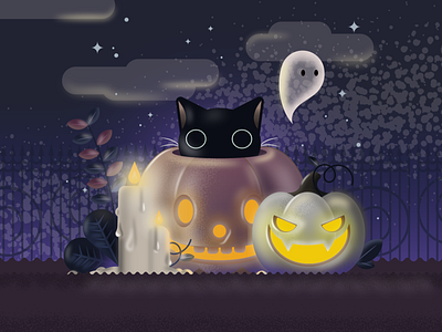 Happy Halloween autumn cat fall graphic design halloween happy halloween illustration pumpkin