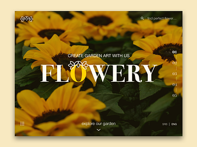 Create garden art with Flower shop 🌻 application clean design design flowers minimalism photography sunflowers ui uiux ux web design web shop web site webdesign website website design