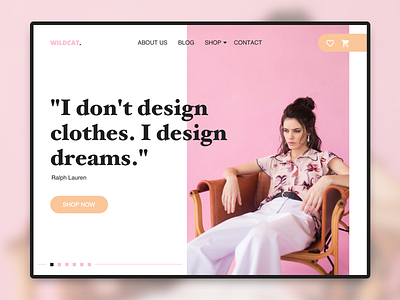 Landing page of Wildcat Fashion Studio 🛍️ blog branding clean design design fashion fashion brand fashion website homepage landing page minimalism photography store ui ui design uiux ux web design webdesign website website design