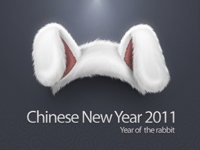 Rabbit headdress chinese new year design icon rabbit