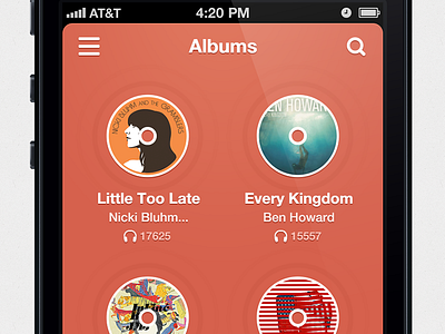 Musix App - Albums app design flat interface ios iphone music musix