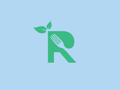 Raw Food cooking eco food friendly icon logo minimal natural r raw restaurant vegetarian