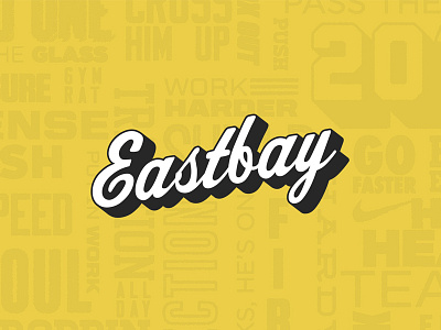 Eastbay Logo Update branding catalog cursive eastbay lettering logo mlb nba nfl sports