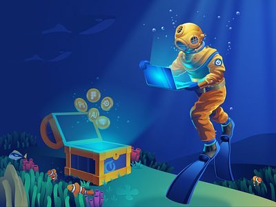 Diver Illustration - Exploration