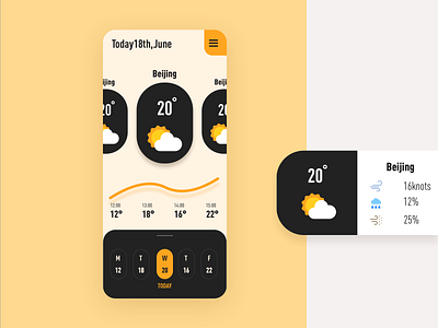 Weather App Design app design flat typography ui weather app