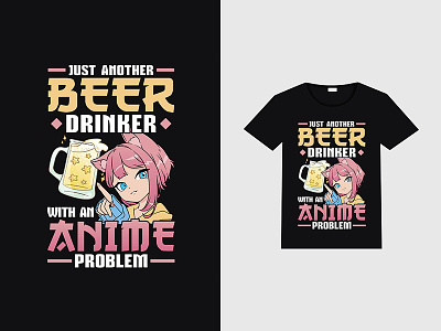 Beer & Anime design graphic design t shirt design typography vector