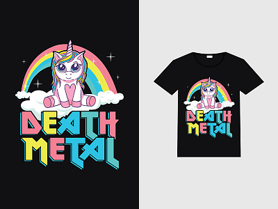 Death Metal Unicorn design graphic design t shirt design typography vector