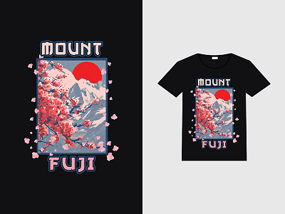 Mount Fuji design graphic design t shirt design typography vector