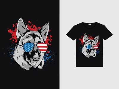 Patriotic German Shepherd design graphic design t shirt design typography vector