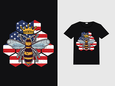 Patriotic Queen Bee design graphic design t shirt design typography vector