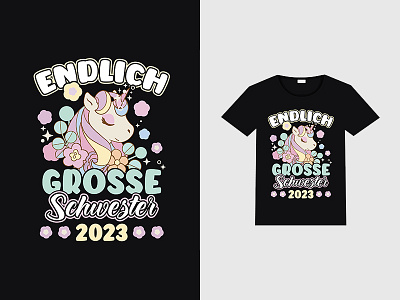 Unicorn Sister design graphic design t shirt design typography vector
