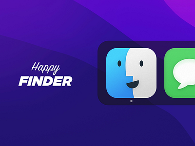 Happy Finder - macOS Icon dark design flatui icon icon design illustration mac mac icon minimal sketch