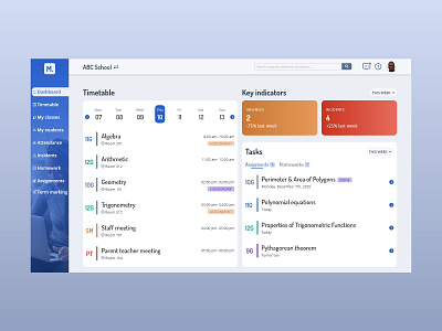 School Management System - Teacher dashboard clean ui dashboard school teacher ui ux web web design