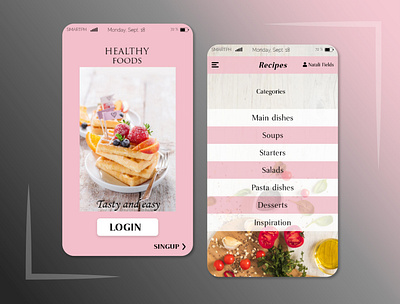 Healthy foods app app categories design food healthy ui ui design