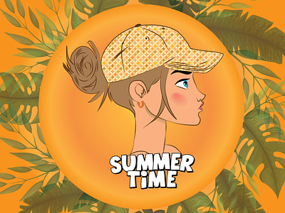 Summer Time girl illustration inspiration poster summer time vector