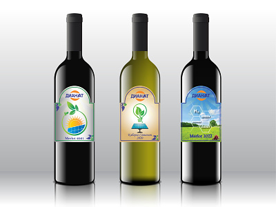"Dianat" wine bottles bottle design energy green green energy label print print design sticker wine wine bottle