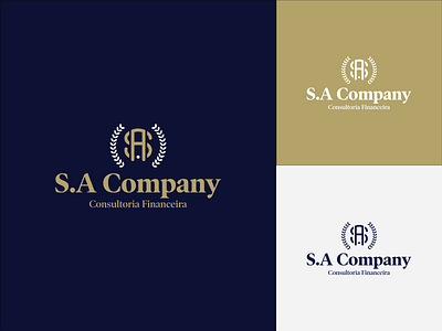 S.A Company - Consultoria Financeira blue brand consulting dollar sign finance logo logo design money visual identity