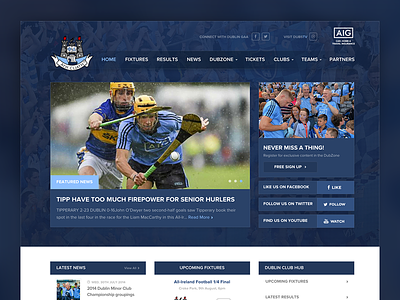 Dublin GAA Website aig blue croke design dublin dubs gaa hurling ireland park web website