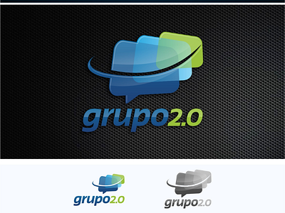 Logo for grupo 2.0 3d agency blue development digital gradient green grupo20 strategy swoosh
