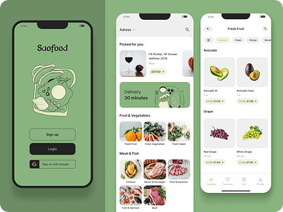 Food ordering and delivery App app design food store ui ux