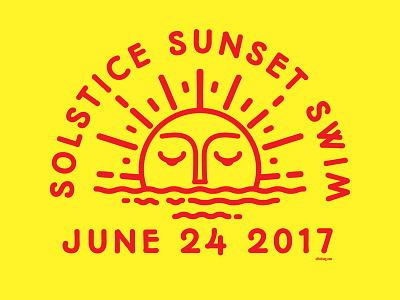 Solstice Sunset Swim 2017 art design event icon illustration logo swim