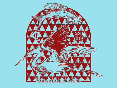 Carter Lake Crossing 2019 art design event fish art icon illustration logo swim typography vector wildlife wildlife illustration