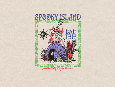 Spooky Island beach graphic graphic design illustration