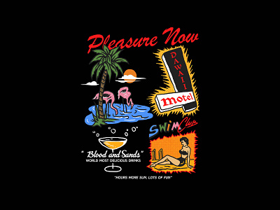 Pleasures Now beach design graphic graphic design hawaiian illustration motel photoshop surf surf design vintage vintage art vintage badges