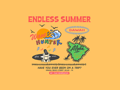 Endless Summer aloha beach graphic graphic design hawaiian illustration photoshop surf surf design vintage logo