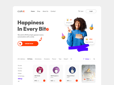 Online Cake Shop landing page
