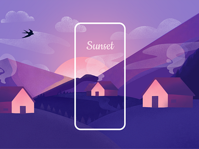 Sunset illustration art clean design graphic design illustration landing landingpage magic ui vector web web design website