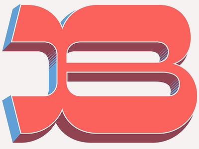 B b chromatic lettering overlay red white and blue