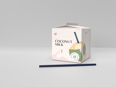 Coconut milk Packaging brand coconut color design graphic packaging rebranding repackaging strawberry ui ux