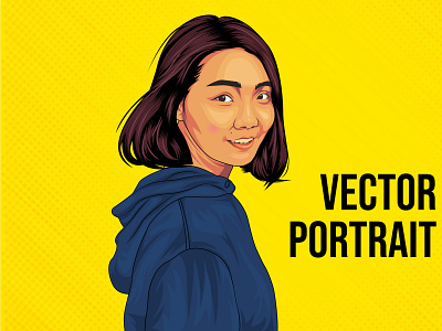 Chinese Girl Vector Cartoon Portrait