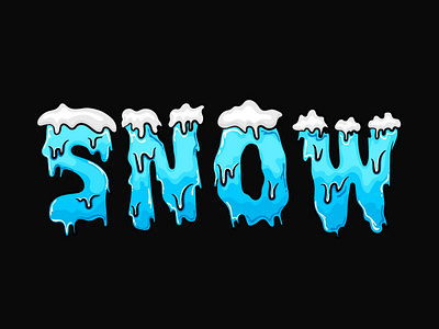 Snow Melting Typography Lettering