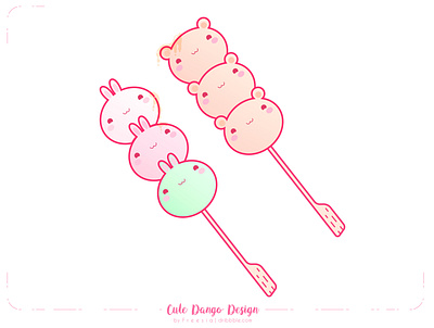 Dango - Kawaii edition culture cute dango design digital icon illustration illustrator japan japanese food kawaii pastels sticker style